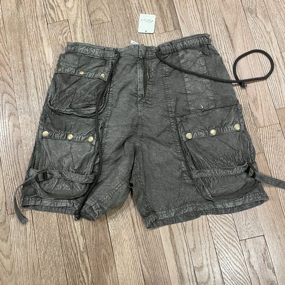 Free People Moon Bay Parachute Shorts In Army Size XS - Picture 6 of 9